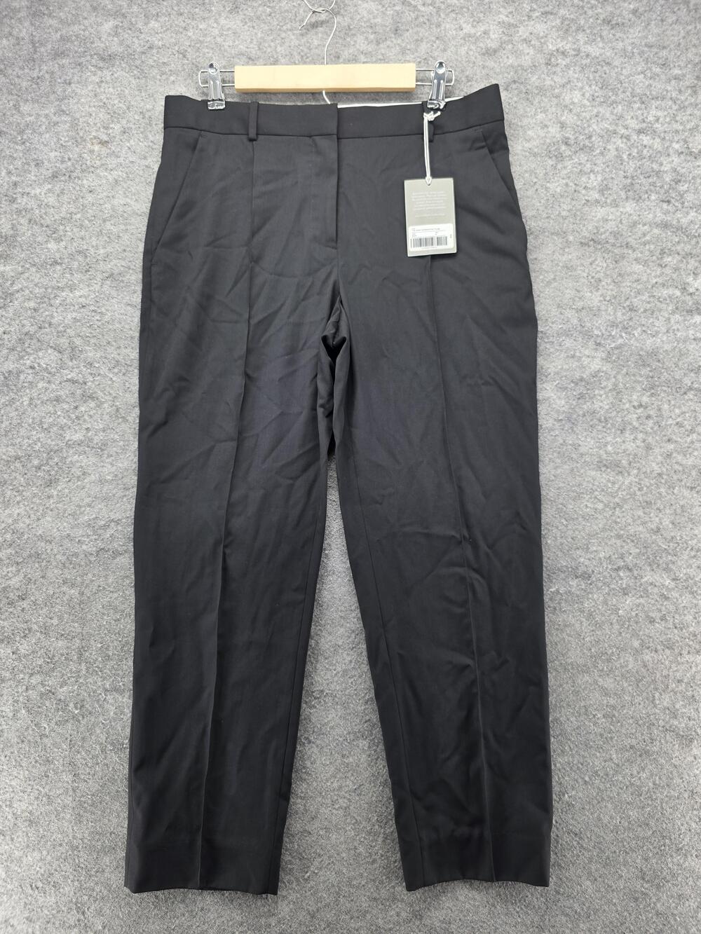 Everlane Crop Trouser Womens 8 Black Italian GoWeave Wool Dress Pants Office